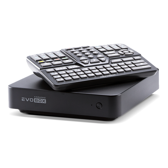 Караоке-комплект EVOBOX Plus с годовой подпиской на обновление, с микрофонами и саундбаром